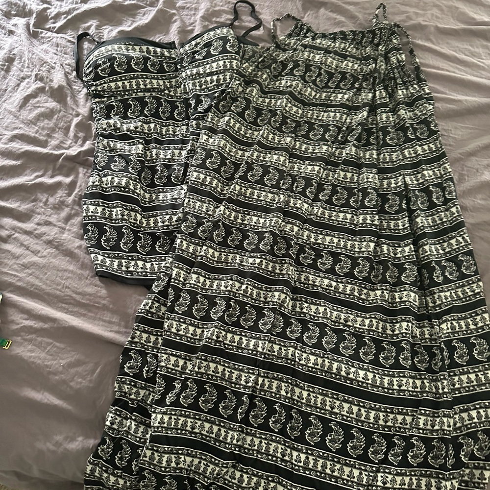Tommy Bahama Black and White A-Line Maxi Swim Set